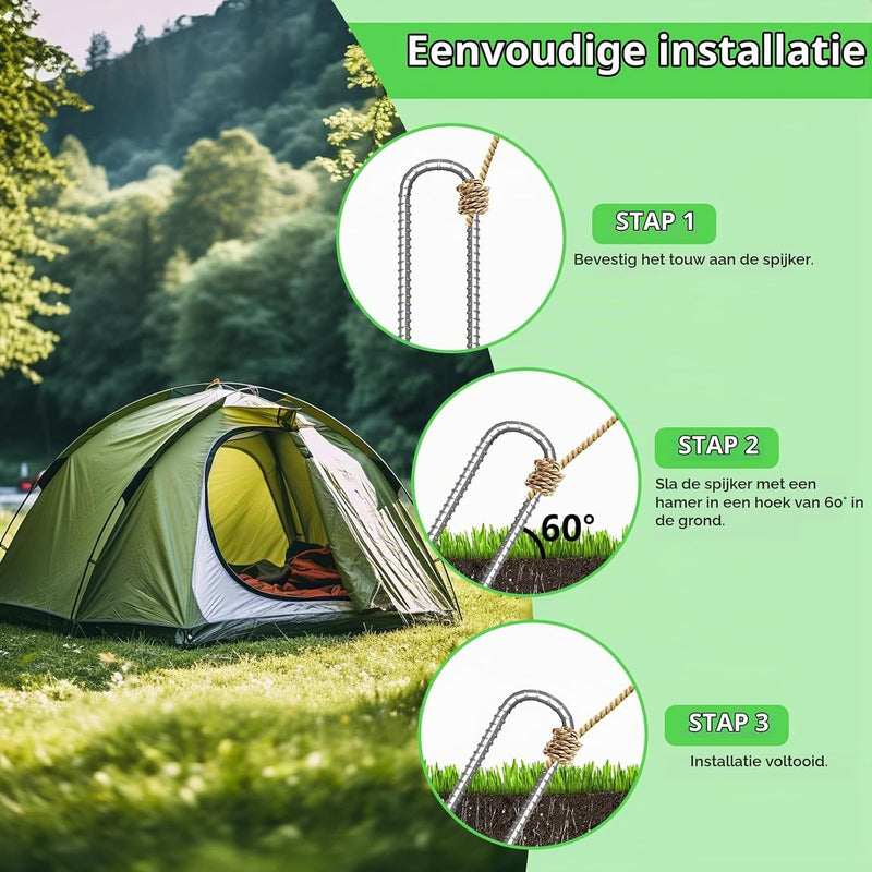 Chargez l'image dans la visionneuse de la galerie, Grondankers 6 stuks 30 cm U-vorm met schroefdraad – trampoline haringen – stormankers
