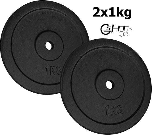 G5 HT SPORT Halterschijven van gietijzer, gatdiameter: 25 mm, voor sportschool en thuisgymnastiek, 0,5 tot 20 kg, voor halters en lange halters