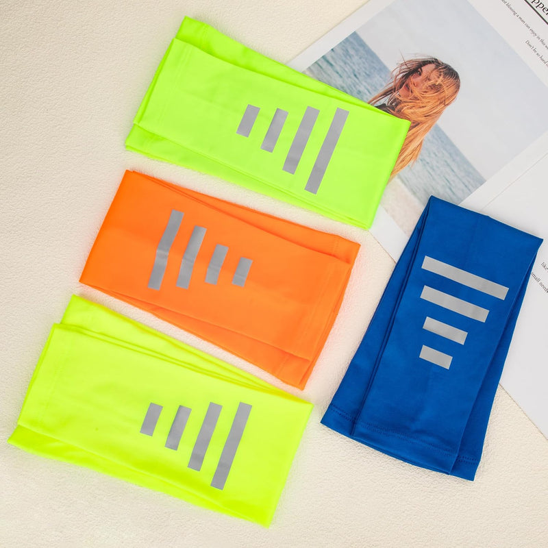 Charger l’image dans la visionneuse de galerie, Manchons de bras réfléchissants, 4 paires avec protection UV en tissu élastique respirant – manches de sport – manchettes de cyclisme
