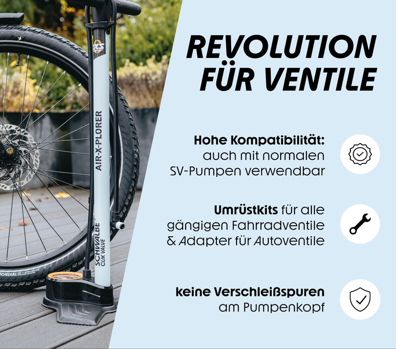 Laden Sie das Bild in Galerie -Viewer, Fietsventiel ombouwset voor SV ventielen met pompkop adapter – ventieladapter – fietsaccessoires
