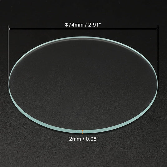 Zaklamp glazen lenzen 50 x 2 mm 2 stuks transparant – gehard glas – LED zaklamp onderdelen