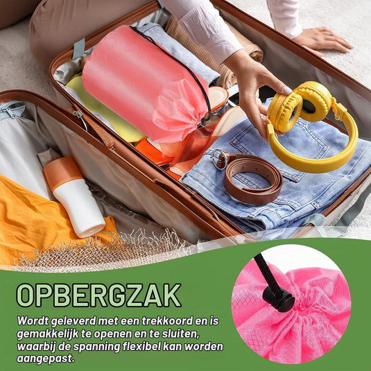 Waterdichte opbergzak 11 x 20 cm met trekkoord oranje – stuff sack – camping accessoires