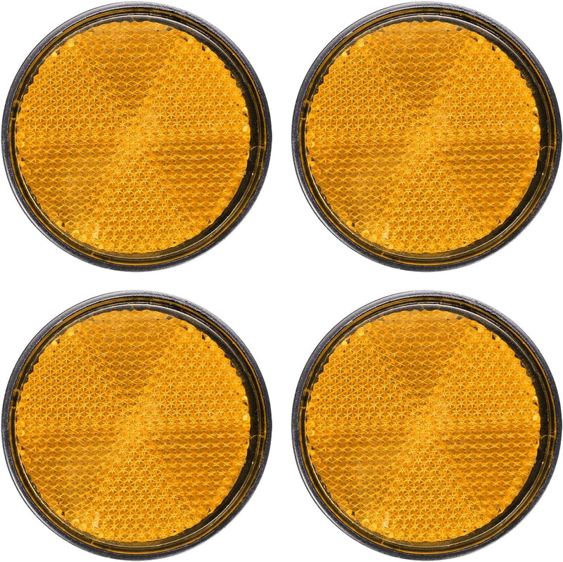 Chargez l'image dans la visionneuse de la galerie, Réflecteurs ronds, 4 pièces, 60 mm, avec fixation par vis M6 – réflecteurs pour véhicules – réflecteurs de sécurité pour moto et remorque
