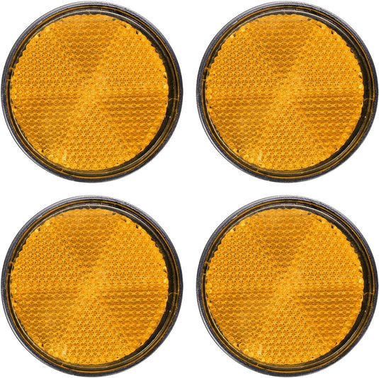 Réflecteurs ronds, 4 pièces, 60 mm, avec fixation par vis M6 – réflecteurs pour véhicules – réflecteurs de sécurité pour moto et remorque