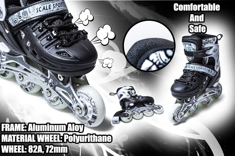 Load image into Gallery viewer, Adjustuble Rolschaatsen met oplichtende wielen voor kinderen en volwassenen - Kids Inline Roller laarzen met opbergtas voor peuters, rolschaatsen voor meisjes, jongens, professionals en
