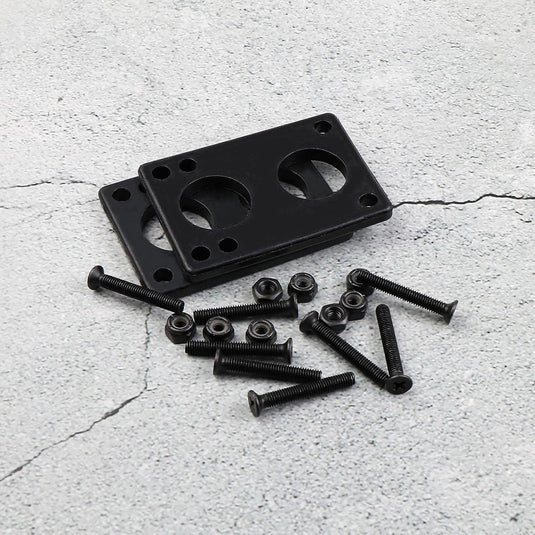 Skateboard riser pads set 6 mm zwart