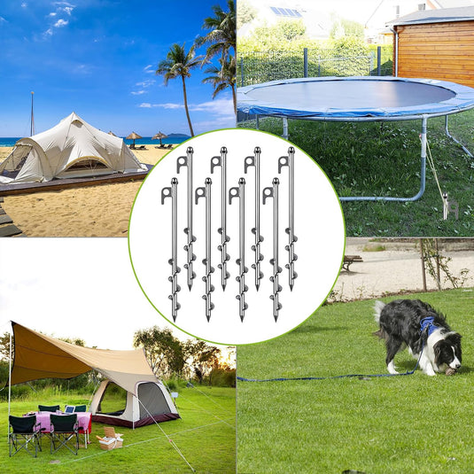 Grondankers 8 stuks heavy duty van staal – trampoline haringen – stormankers