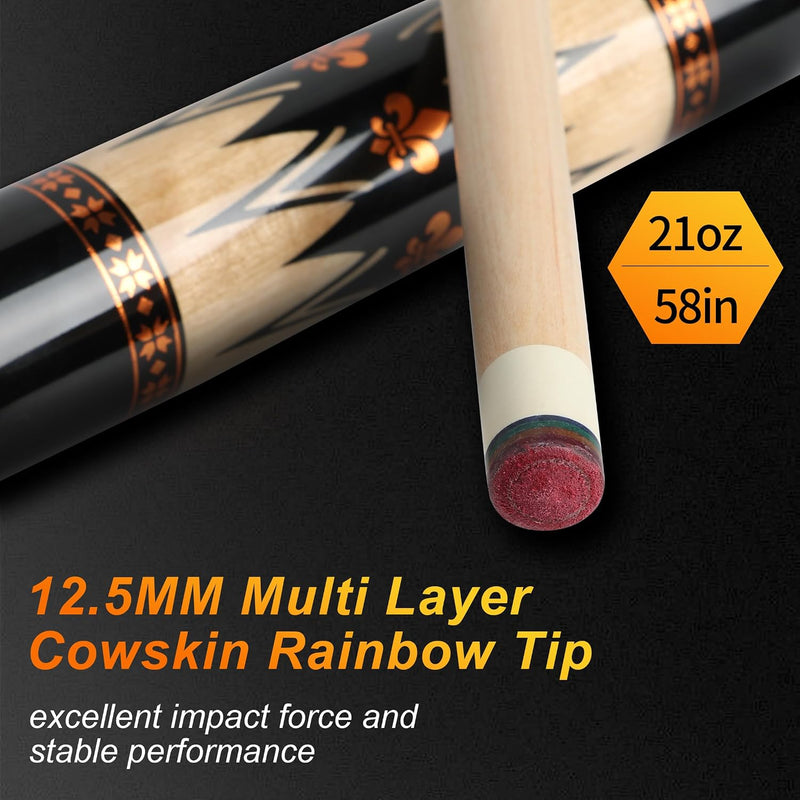Laden Sie das Bild in Galerie -Viewer, Professionele Biljartkeu 147,7 cm – Canadese Esdoorn Pool Cue met Etui
