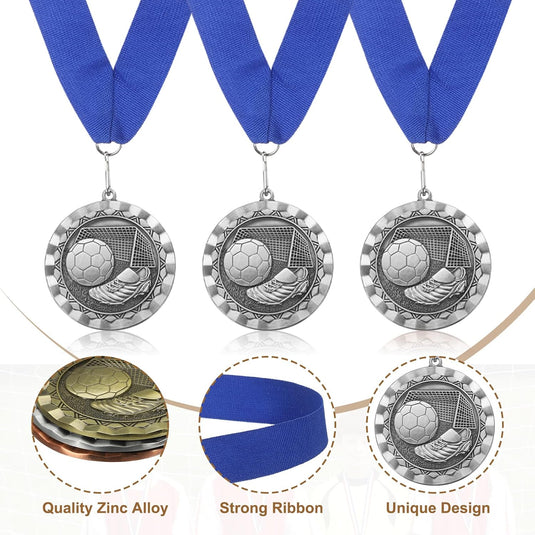 Voetbal medaille met neklint van zinklegering – sportmedaille – prijs en trofee