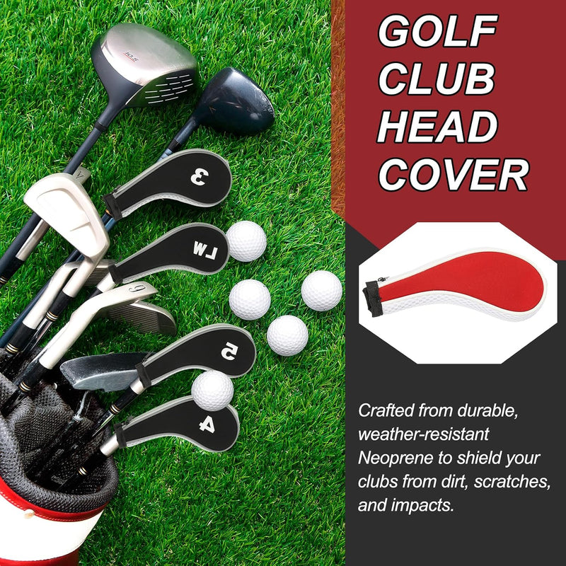 Laden Sie das Bild in Galerie -Viewer, Golfclub-Schutzhüllen, 12 Stück, 13 x 7 cm, aus Neopren – Golfeisenschutz – Clubhead-Cover
