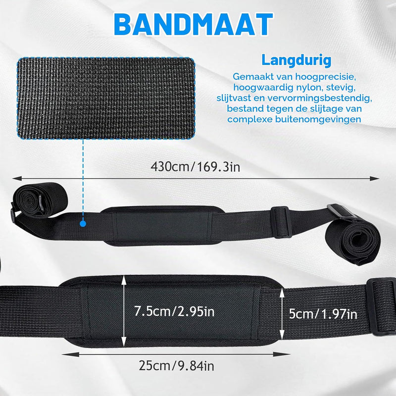 Chargez l'image dans la visionneuse de la galerie, Verstelbare draagriem voor surfplank SUP kajak en longboard – gevoerde schouderriem – zwart
