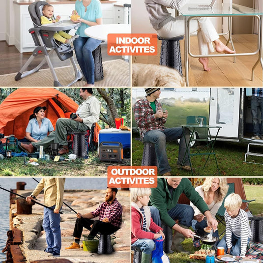 Yexati Upgraded opvouwbare kruk met laadvermogen 400LB, opvouwbare campingkruk uitgerust met zacht kussen duurzame opbergtas en karabijnhaak, draagbare stoel ideaal voor binnen- en buitenactiviteiten