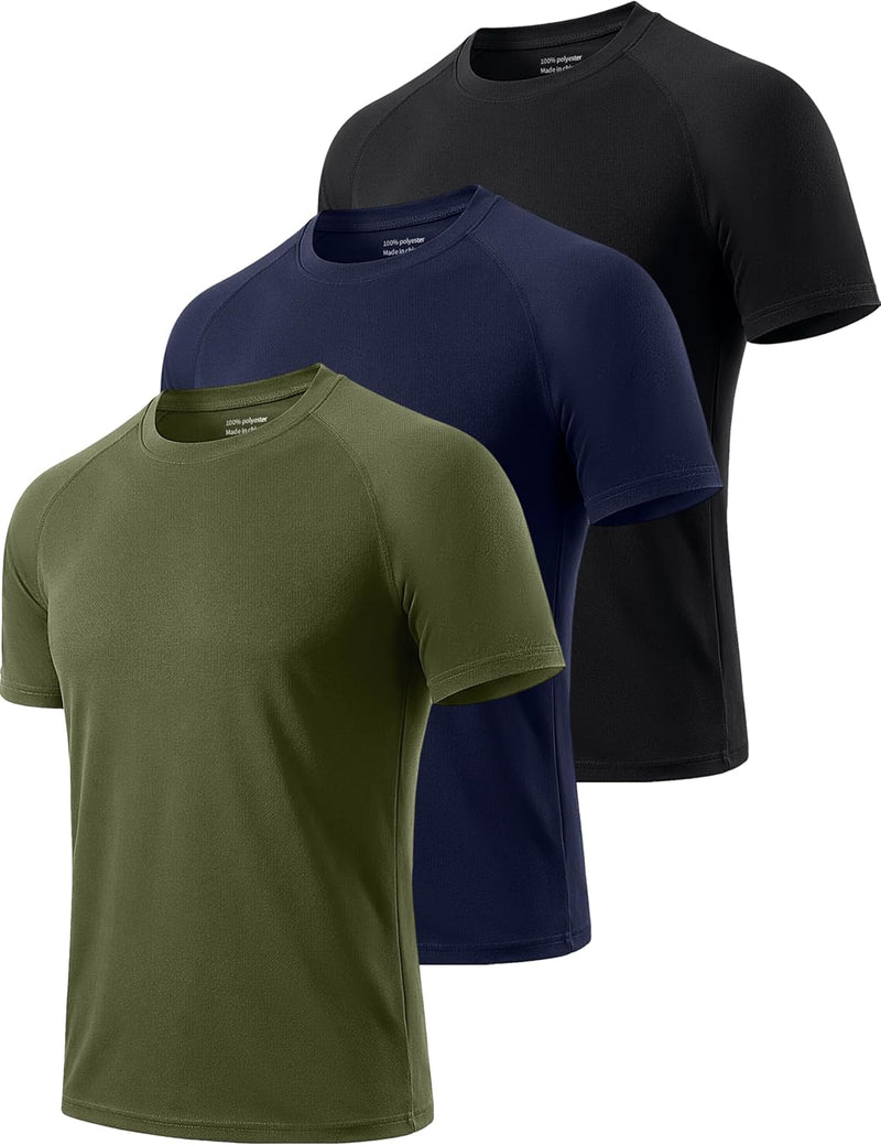 Chargez l'image dans la visionneuse de la galerie, Heren sportshirts 3 of 5 stuks sneldrogend en ademend – fitness shirt – hardloopshirt

