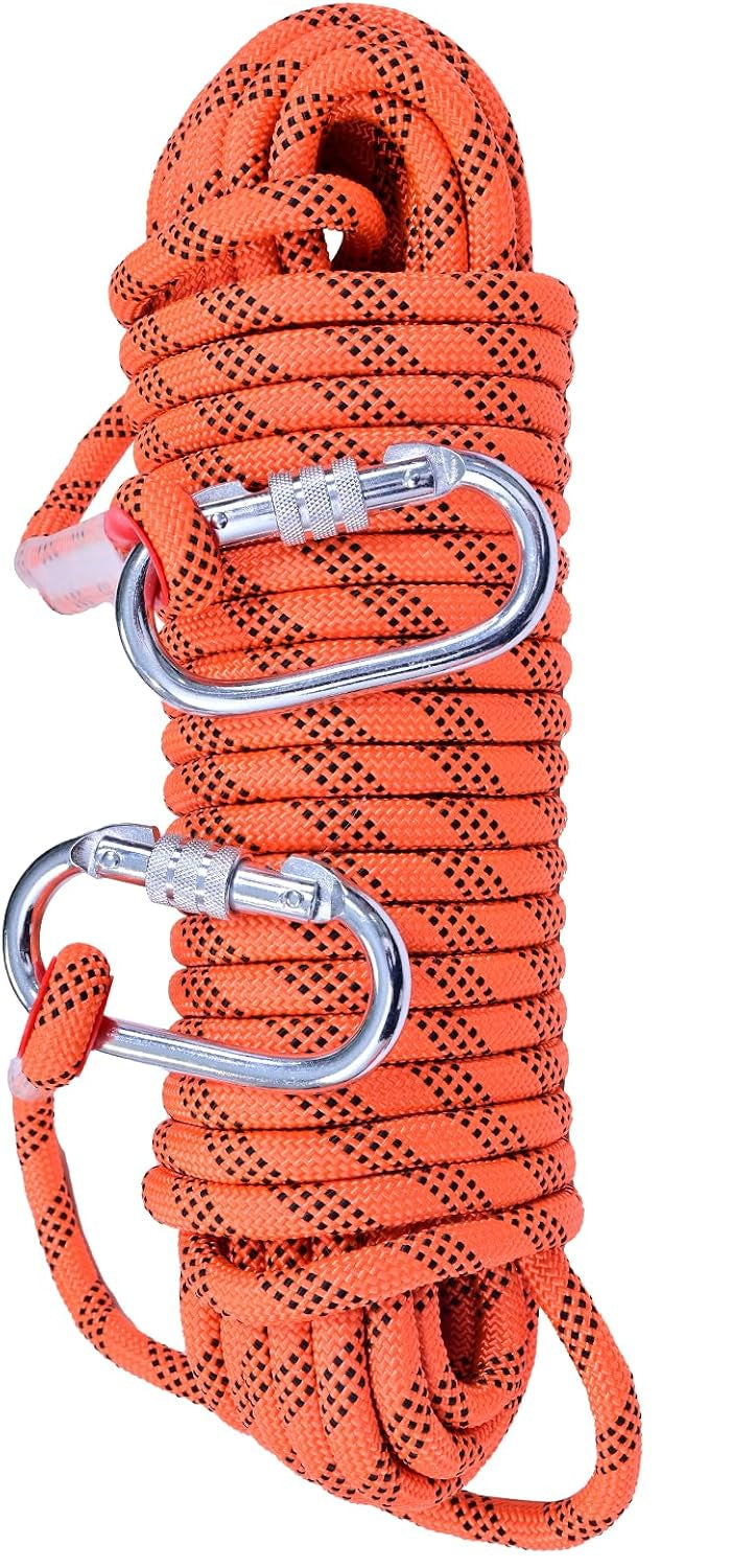 Chargez l'image dans la visionneuse de la galerie, Statisch outdoor touw 30 m x 10 mm – met 2 karabijnhaken voor camping en buitengebruik
