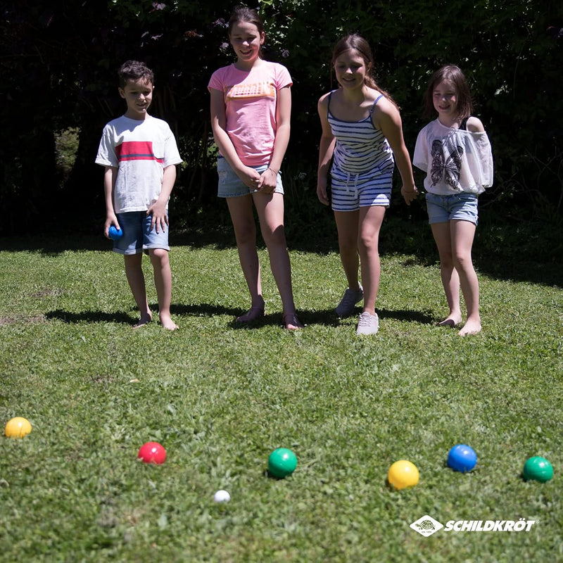 Laad afbeelding in Galerijviewer, Schildköt Fun Boccia set, 4x 2 kunststof bollen, 1x doelkogel, in hersluitbare draagtas, 970009
