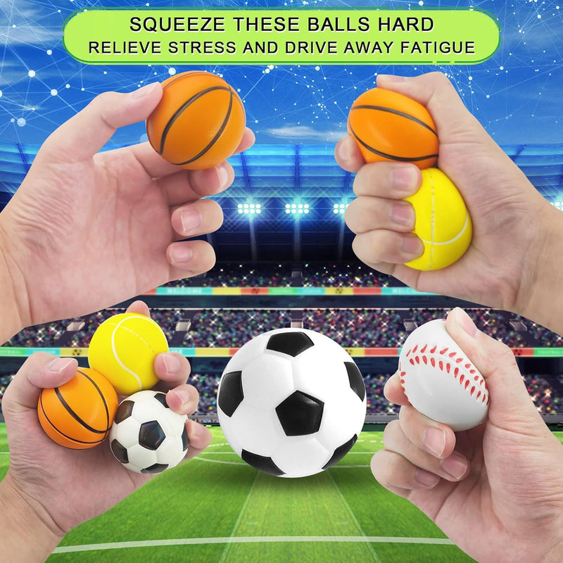 Chargez l'image dans la visionneuse de la galerie, Mini sportballen 12 stuks zachte stressballen 5 cm – voetbal basketbal tennis en honkbal
