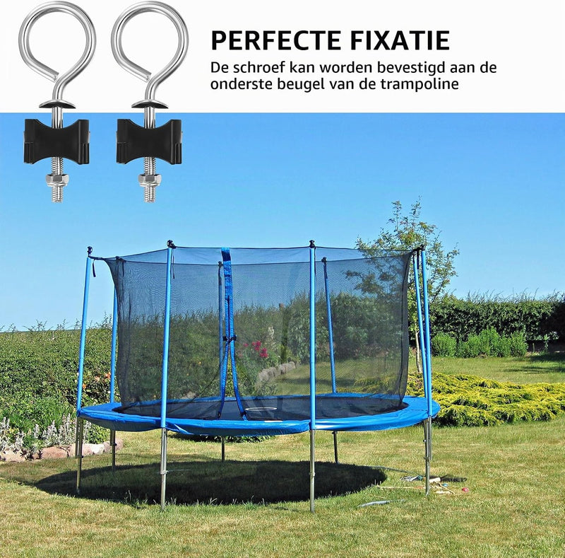 Laad afbeelding in Galerijviewer, Trampoline schroeven 12 stuks 95 mm voor frame en veiligheidsnet – bevestigingsbouten – trampoline accessoires
