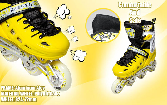 Adjustuble Rolschaatsen met oplichtende wielen voor kinderen en volwassenen - Kids Inline Roller laarzen met opbergtas voor peuters, rolschaatsen voor meisjes, jongens, professionals en