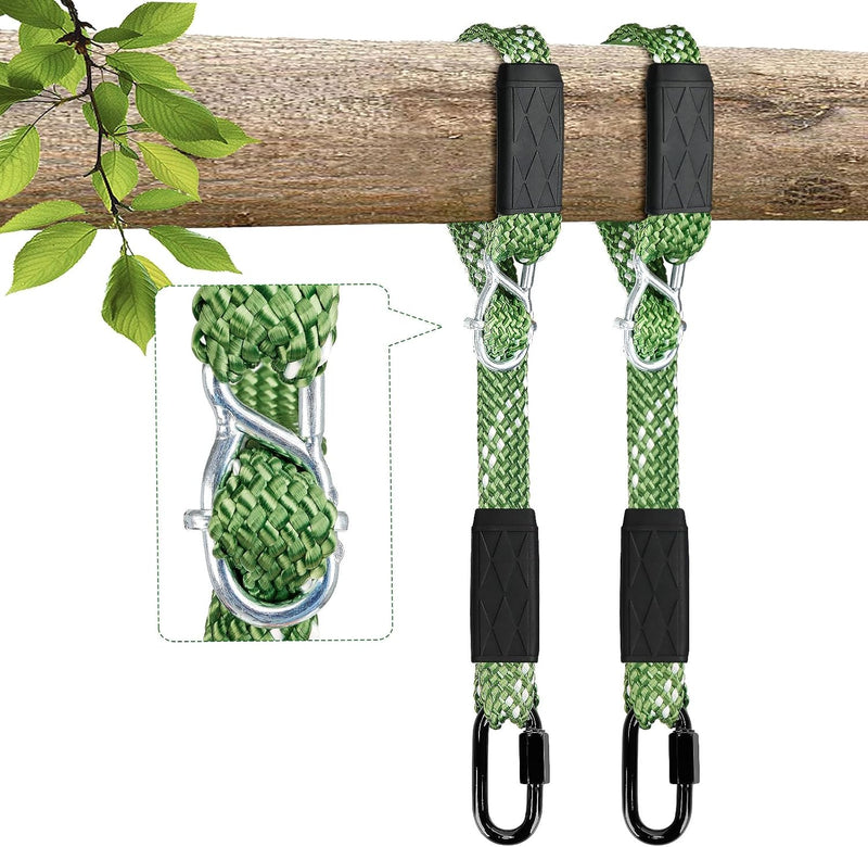 Chargez l'image dans la visionneuse de la galerie, Kit de fixation pour balançoire, 2 pièces – corde de balançoire réglable en nylon de 101 cm avec mousquetons – jusqu'à 363 kg – intérieur et extérieur

