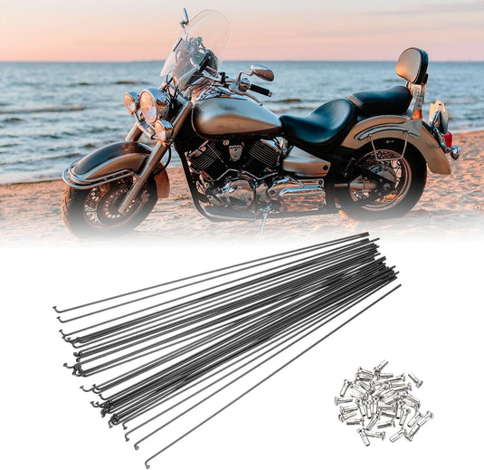 Fietsspaken 36 stuks 14G 170 x 2 mm van roestvrij staal met messing nippels – J-bend spaken – fietsonderdelen