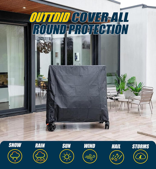 Housse de protection pour table de ping-pong en polyester 600D pour tables pliantes et plates – protection de table de ping-pong – bâche de ping-pong