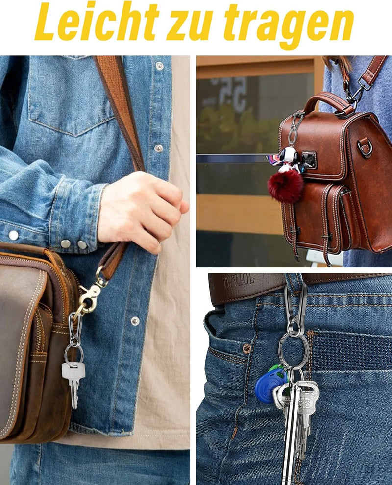 Laad afbeelding in Galerijviewer, Karabiner Sleutelhangers 3 Stuks met Sleutelring 4,7 cm – Sleutelhanger – Karabijnhaak
