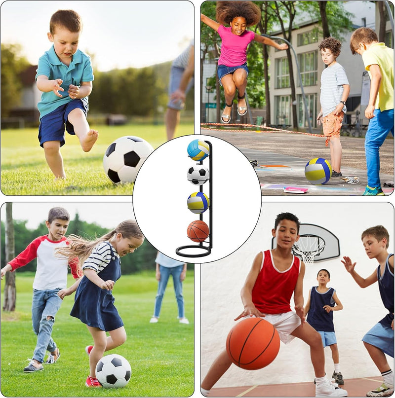 Laad afbeelding in Galerijviewer, Basketbal opbergrek, balopslag garage, verwijderbare kubus voetbalstandaard, koolstofstalen basketbalstandaard, organisator verticale balrek displaystandaard, voor basketbal, voetbal, volleybal (4
