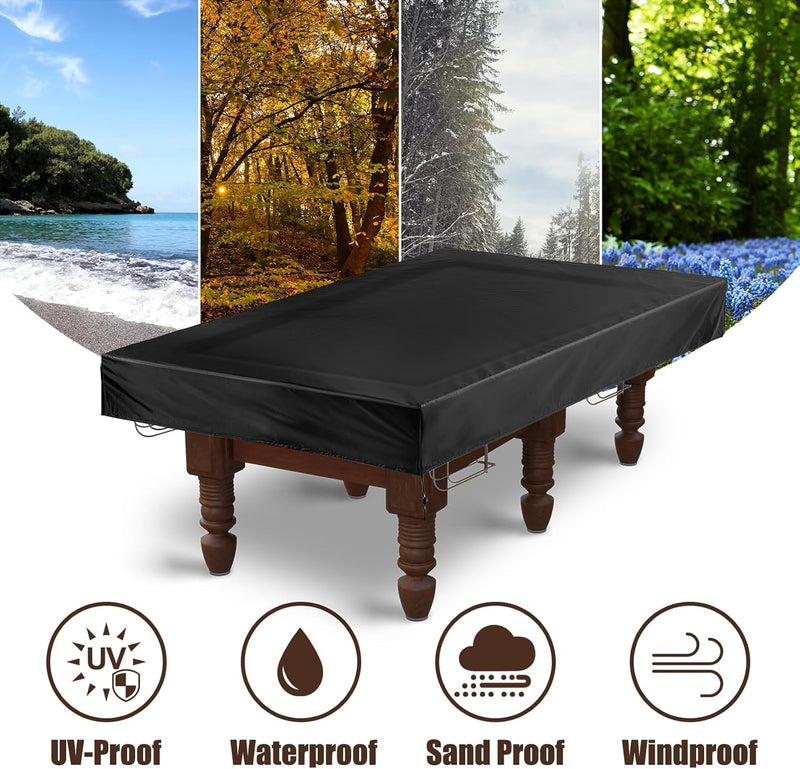 Load image into Gallery viewer, Biljarttafel hoes waterdicht 245 x 140 cm zwart
