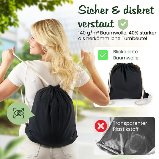 Katoenen gymtas naturel met trekkoord 140 g/m² – sporttas – rugzak
