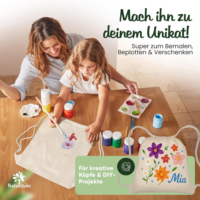 Chargez l'image dans la visionneuse de la galerie, Katoenen gymtas naturel met trekkoord 140 g/m² – sporttas – rugzak

