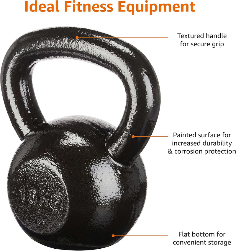 Load image into Gallery viewer, Amazon Basics Cast-Iron Kettlebell, 35.3 pound (16 kg), Black
