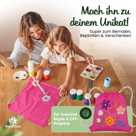 Katoenen gymtas naturel met trekkoord 140 g/m² – sporttas – rugzak