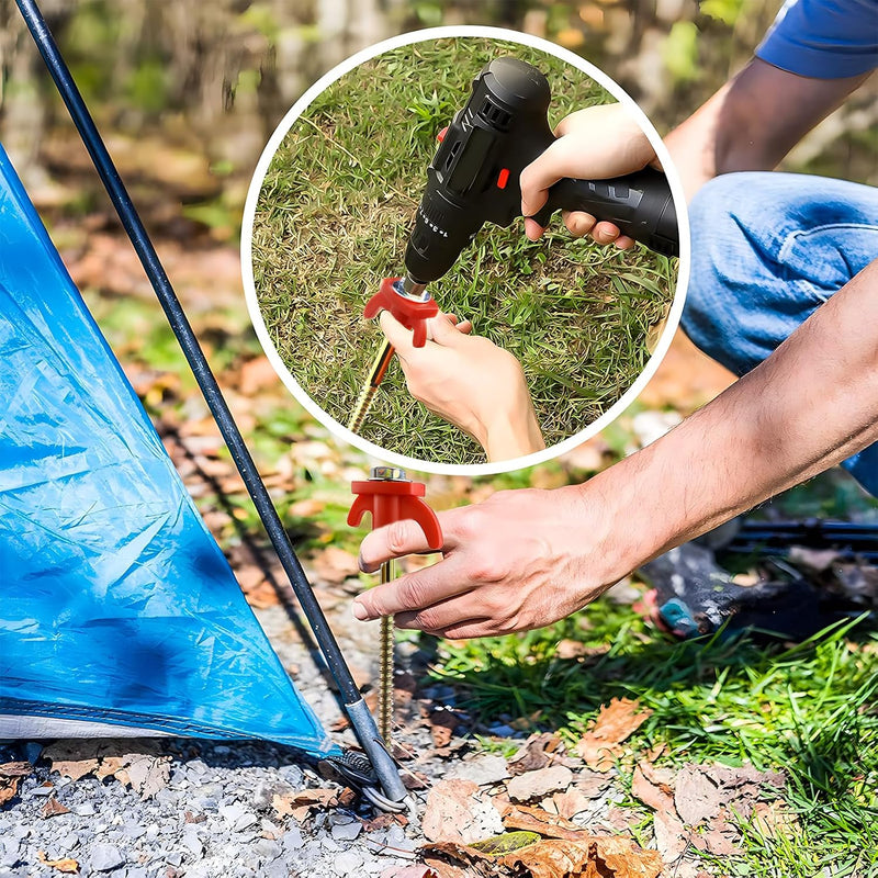 Laad afbeelding in Galerijviewer, U-vormige grondankers 4 stuks 30 cm van gepoedercoat staal – tuinankers – trampoline haringen
