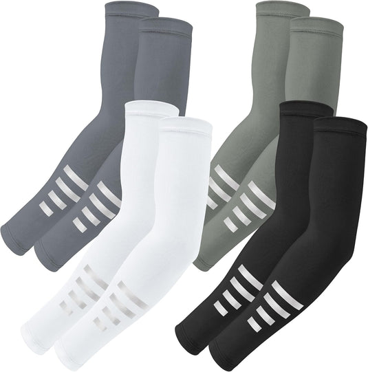Manchons de sport réfléchissants avec protection UV en tissu extensible et respirant – manchons anti-soleil – protection des bras
