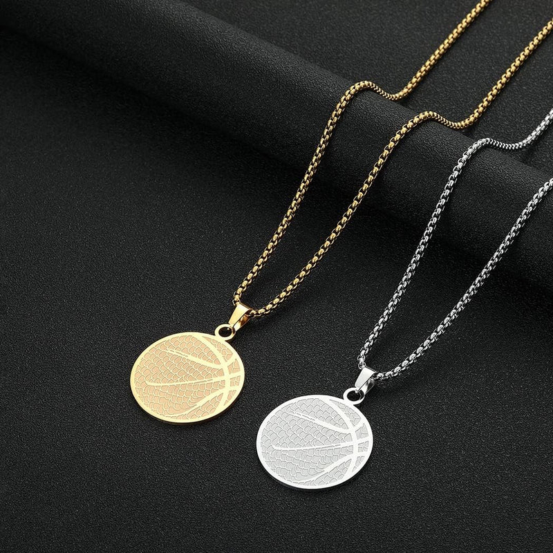 Laad afbeelding in Galerijviewer, Basketbal ketting met hanger roestvrij staal
