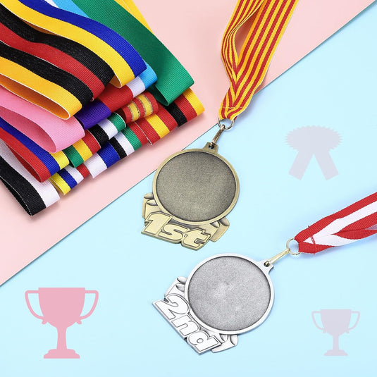 Medaille neklinten 100 stuks 43 x 2,2 cm met klikclips – award linten – sport accessoires
