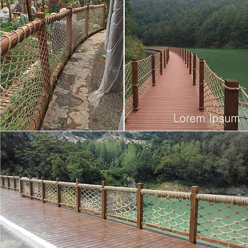 Laden Sie das Bild in Galerie -Viewer, Jute veiligheidsnet – maas 10 cm – touwdikte 6 mm – touwnet voor balkon, trap, decoratie en fotowand – meerdere maten
