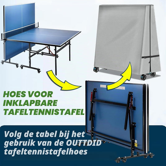 Housse de protection pour table de ping-pong en polyester 600D pour tables pliantes et plates – protection de table de ping-pong – bâche de ping-pong