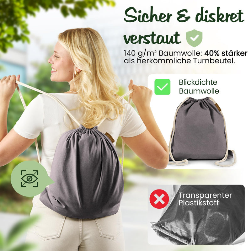 Chargez l'image dans la visionneuse de la galerie, Katoenen gymtas naturel met trekkoord 140 g/m² – sporttas – rugzak
