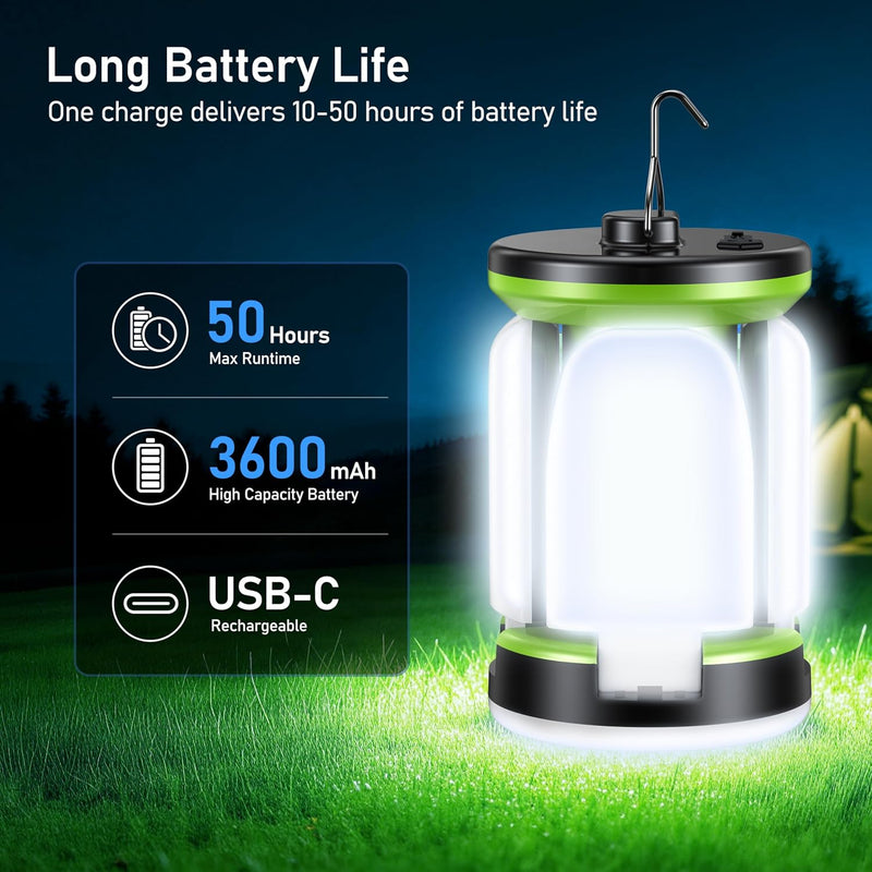 Laad afbeelding in Galerijviewer, Blukar Campinglantaarn Oplaadbaar, Campingverlichting Lamp - 7 Lichtstanden 60 LED Ultraheldere LED-Tentlamp 10+ Uur Batterijduur voor Kamperen, Noodgevallen, Vissen, Wandelen enz.
