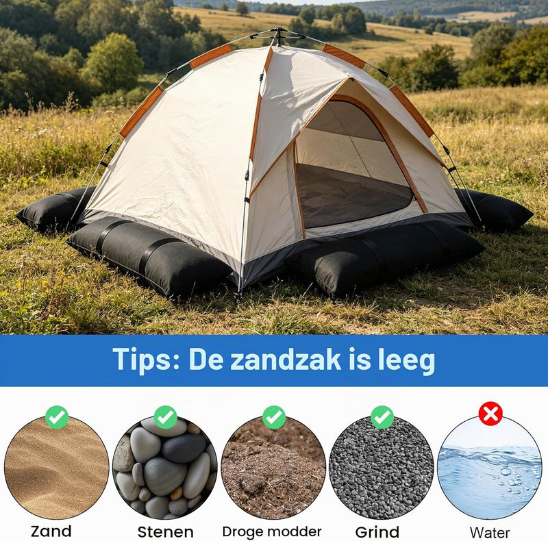 Carica immagine in Galleria Viewer, Verzwaringszakken 2 stuks 70 x 25 cm vulbaar tot 20 kg – zandzakken – outdoor gewichten
