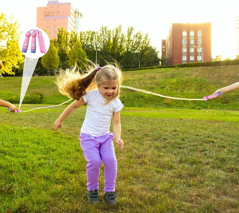 Laad afbeelding in Galerijviewer, Verstelbaar Springtouw voor Kinderen - 2,6 m Katoenen Touw met Houten Handvat - Sport en Touwspringen
