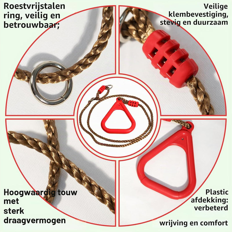 Load image into Gallery viewer, Gymnastiekringen 2 stuks met verstelbare touwen 120-200 cm tot 120 kg – klimringen – schommel accessoires
