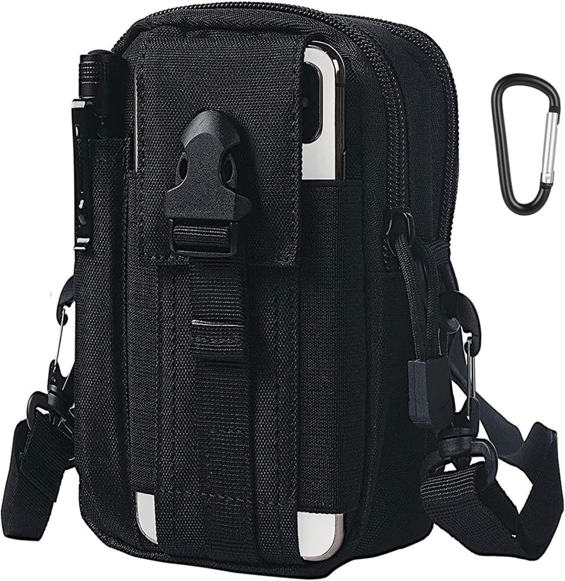 Laad afbeelding in Galerijviewer, flintronic Tactische Heuptassen, Molle EDC Pouch, Outdoor Heuptas+Haak, Utility Gadget Riemtas met Mobiele Telefoon Holster voor Sport, Wandelen, Kamperen, Reizen-Zwart
