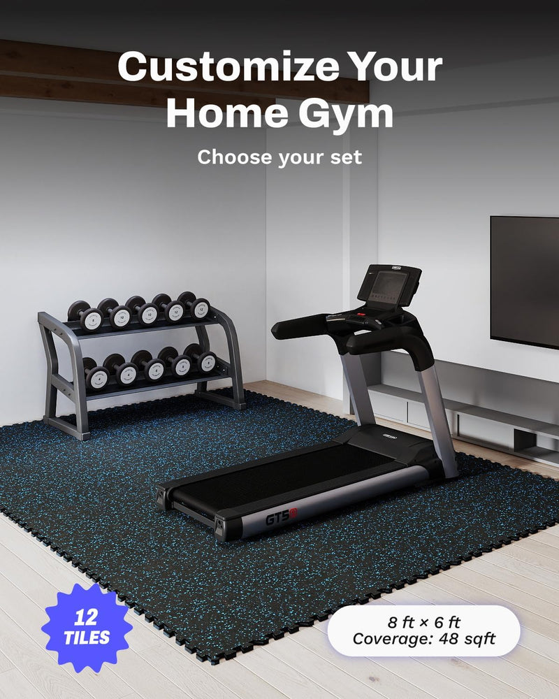 Load image into Gallery viewer, Puzzelmat fitness 12 stuks – 60 x 60 x 1,4 cm – antislip rubber en EVA vloerbescherming voor homegym – zwart/wit
