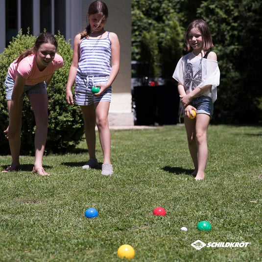 Schildköt Fun Boccia set, 4x 2 kunststof bollen, 1x doelkogel, in hersluitbare draagtas, 970009