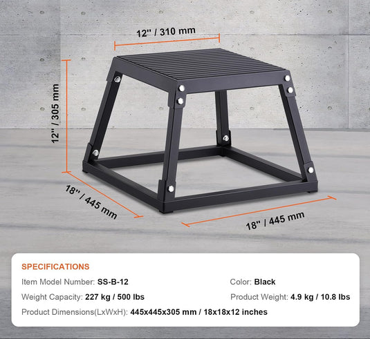 Plyo box set 3 stuks 30 46 en 61 cm van staal tot 227 kg – jump box – plyometrische training