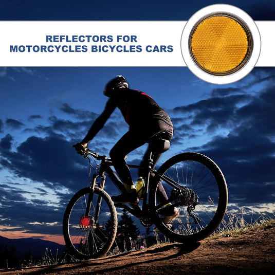 Réflecteurs ronds, 4 pièces, 60 mm, avec fixation par vis M6 – réflecteurs pour véhicules – réflecteurs de sécurité pour moto et remorque