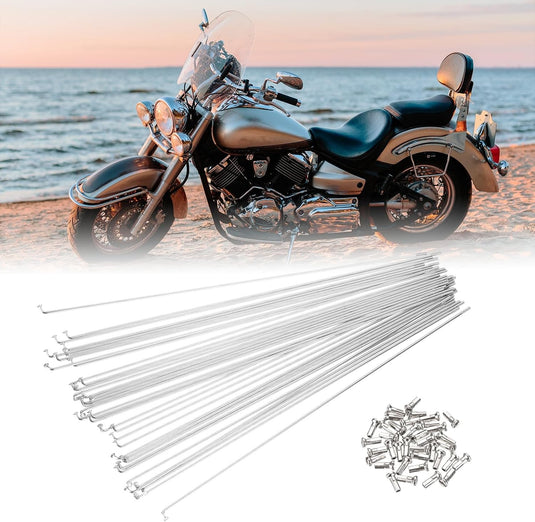 Fietsspaken 36 stuks 14G 170 x 2 mm van roestvrij staal met messing nippels – J-bend spaken – fietsonderdelen