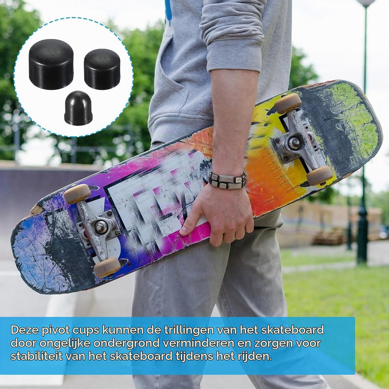 Load image into Gallery viewer, Skateboard pivot cups 3 maten 12 16 en 18 mm van PU – truck bushings – skateboard onderdelen
